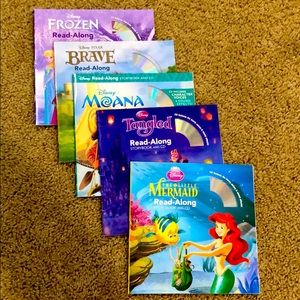 Set of 5 Disney read-along books with CDs